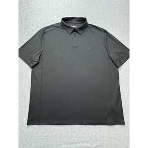 Quince Flowknit‎ Breeze Performance Polo Shirt 2XL XXL Heather Black Pullover